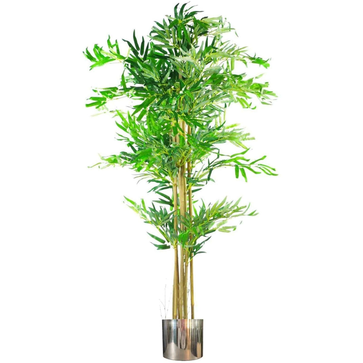 150cm (5ft) Artificial Bamboo Plants Tree With Silver Metal Planter