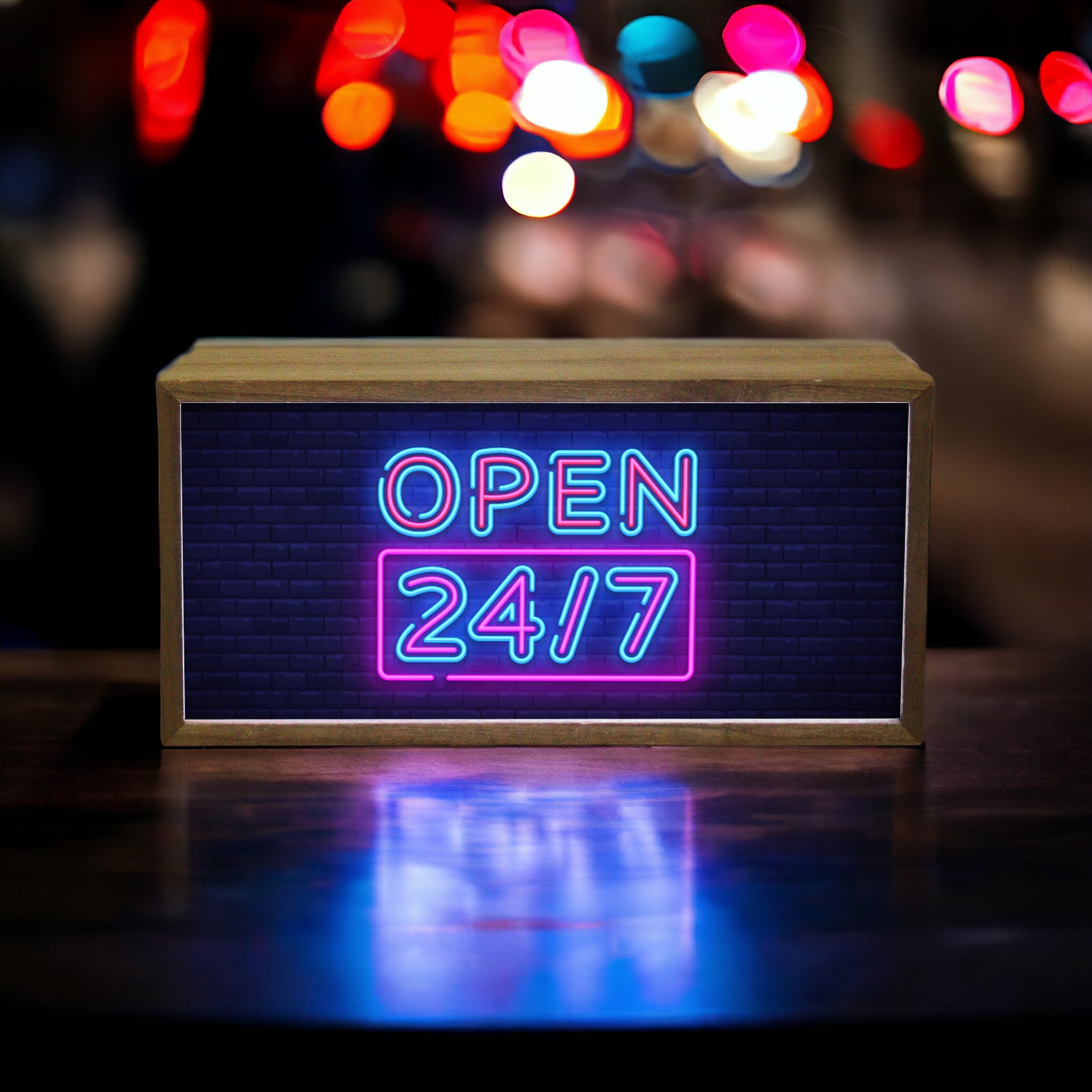 Light Box Open 247 Neon Sign