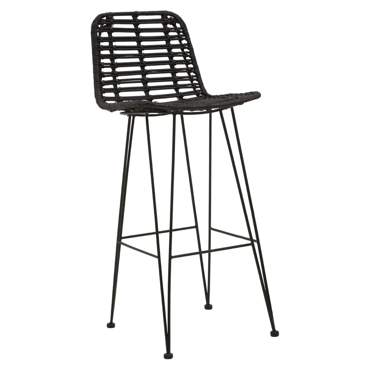 Lagom Black Natural Rattan Bar Chair