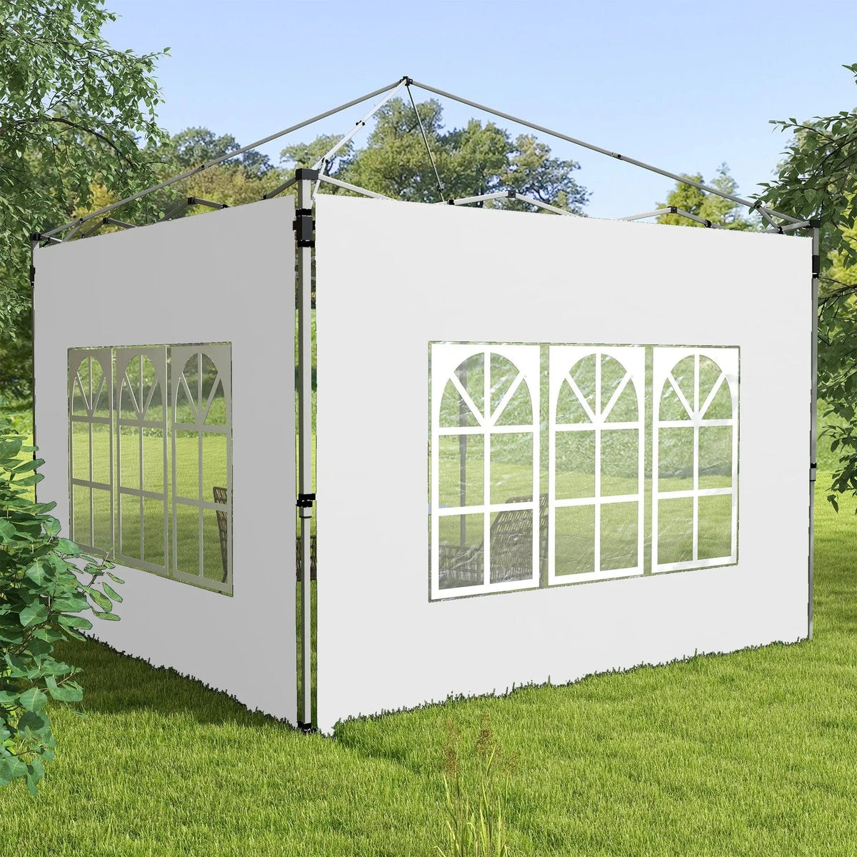 White 3×3/3x4m Gazebo Side Walls with Windows – Outsunny