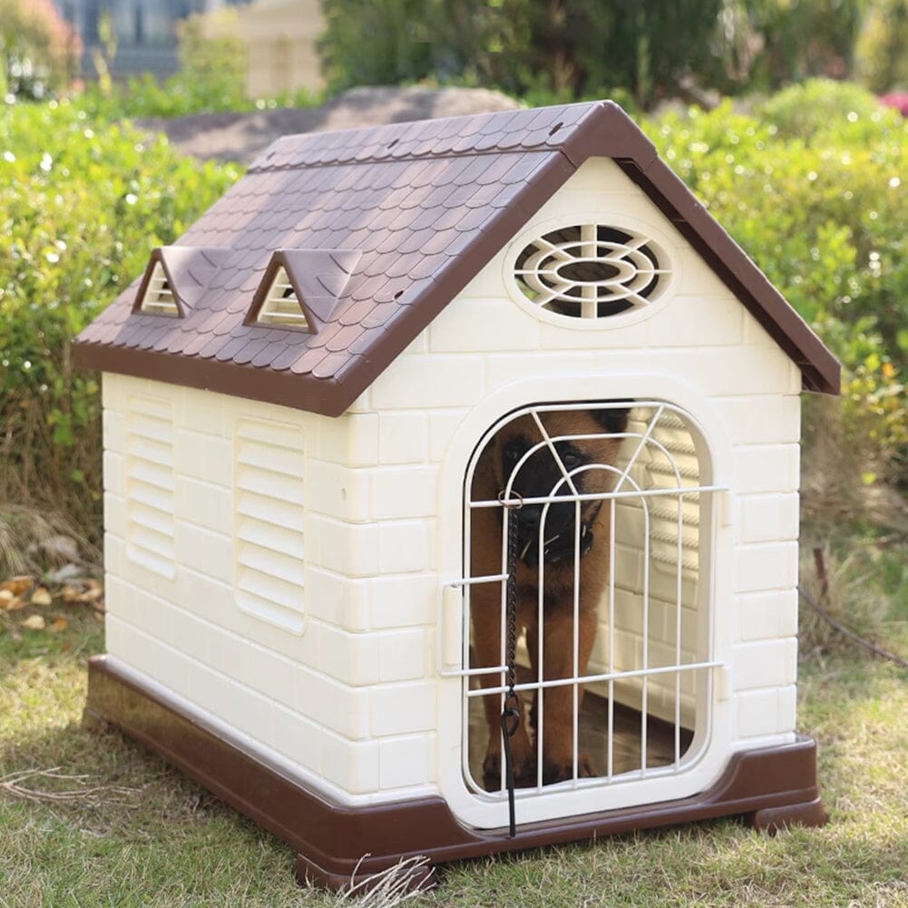 48cm W Elevated Plastic Dog House with Wire Door