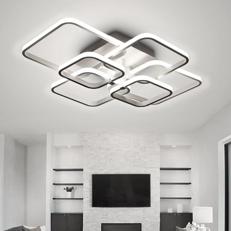 New LED Ceiling Light Fixture with Square Lampshades