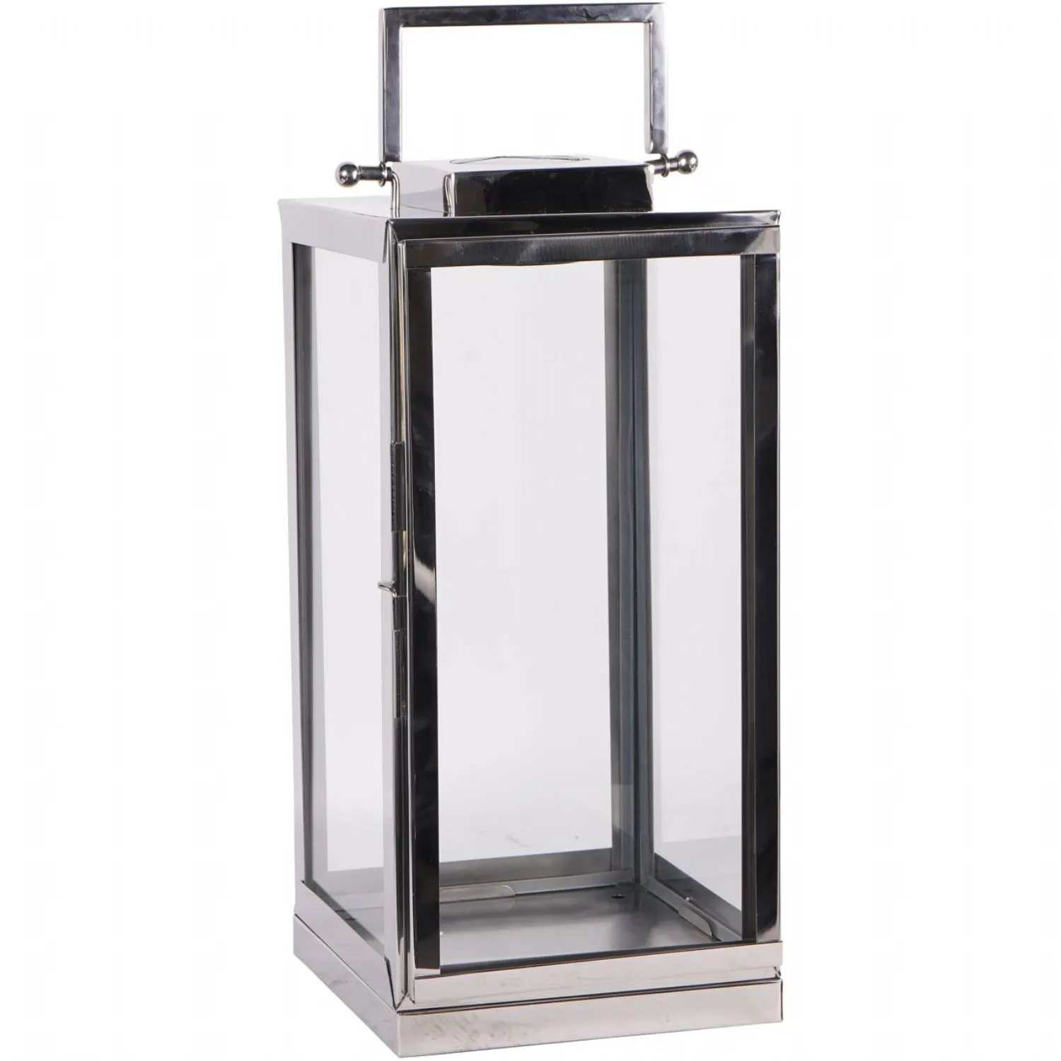 Polished Steel Nickel Framed Large Solar Lantern