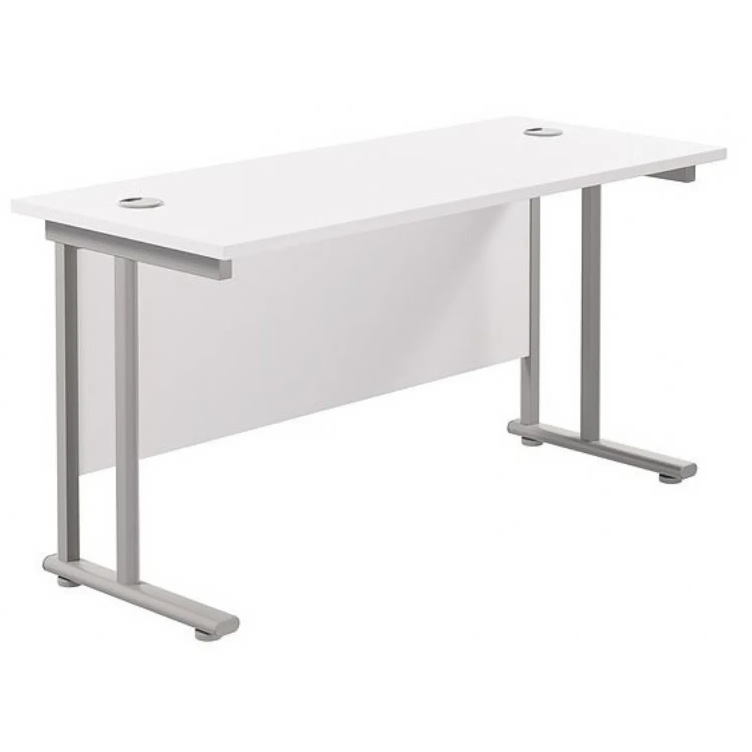 Office Rectangular Double Upright Desk 120 x 80cm in White