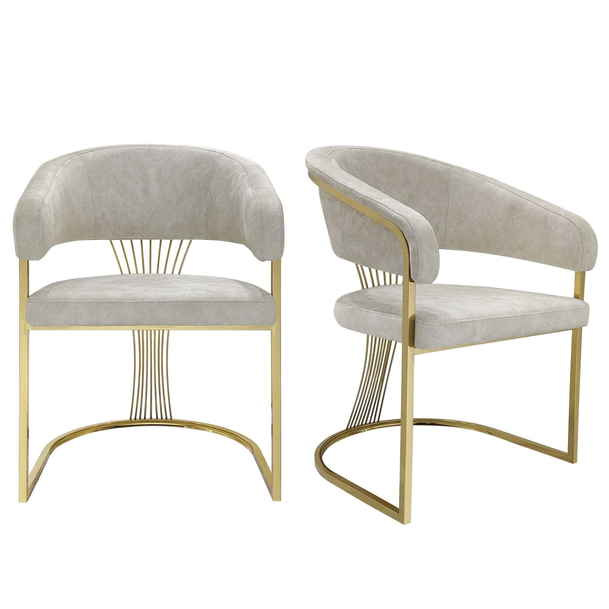 Portia Cream & Gold Frame Dining Chairs – Sold In Pairs