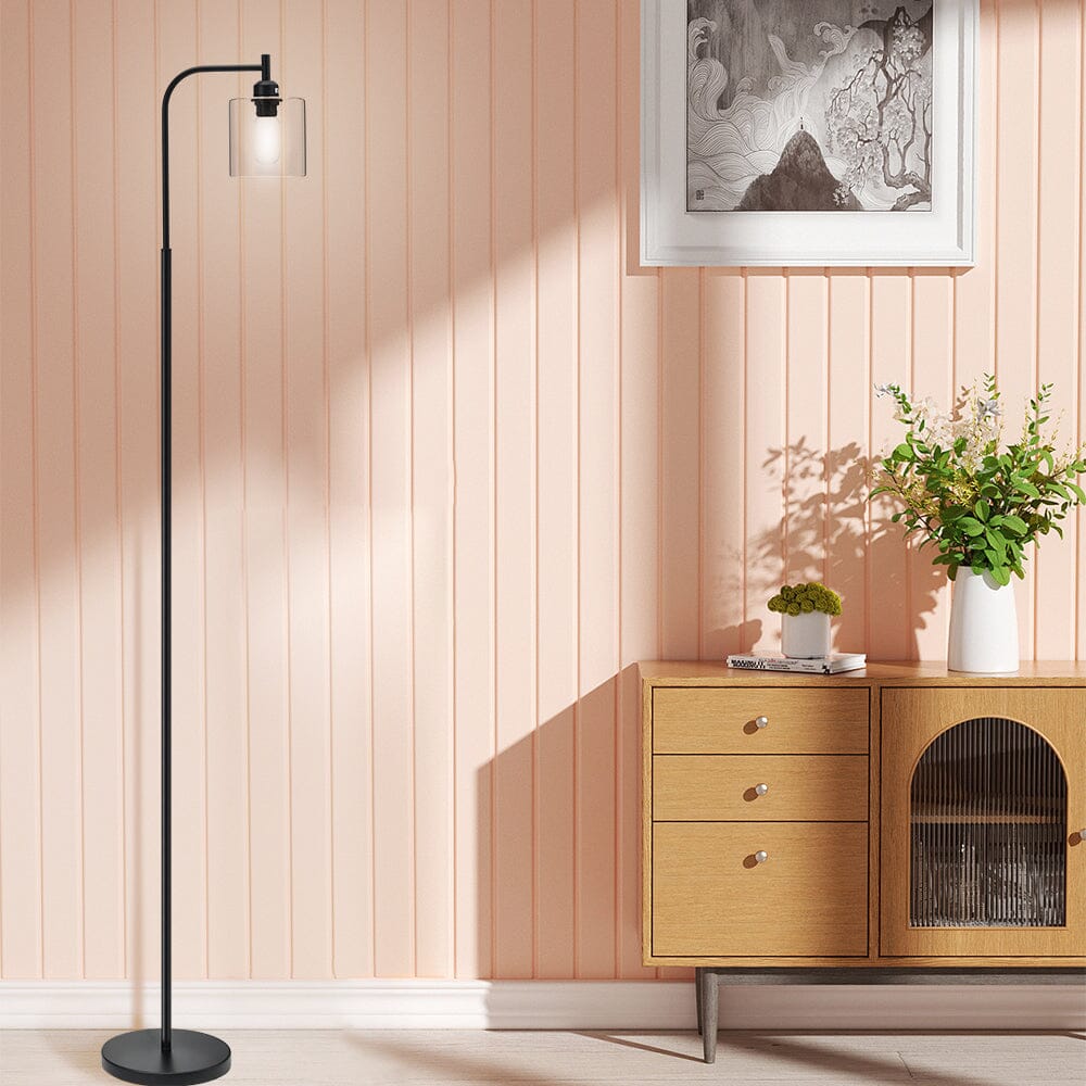 Minimalist Floor Lamp with Glass Lampshade