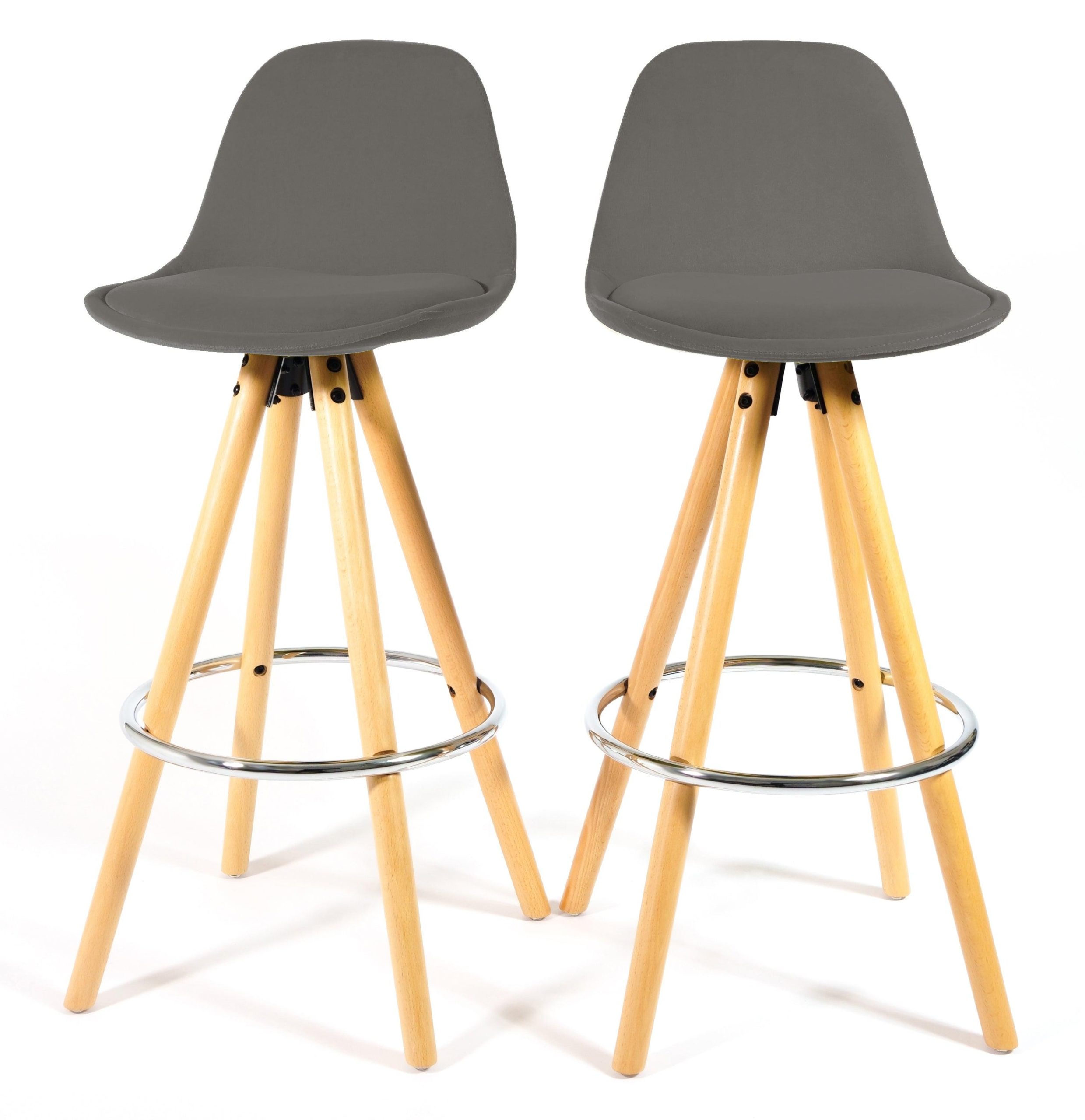 Barcelona Bar Stools Matte Velvet – Grey