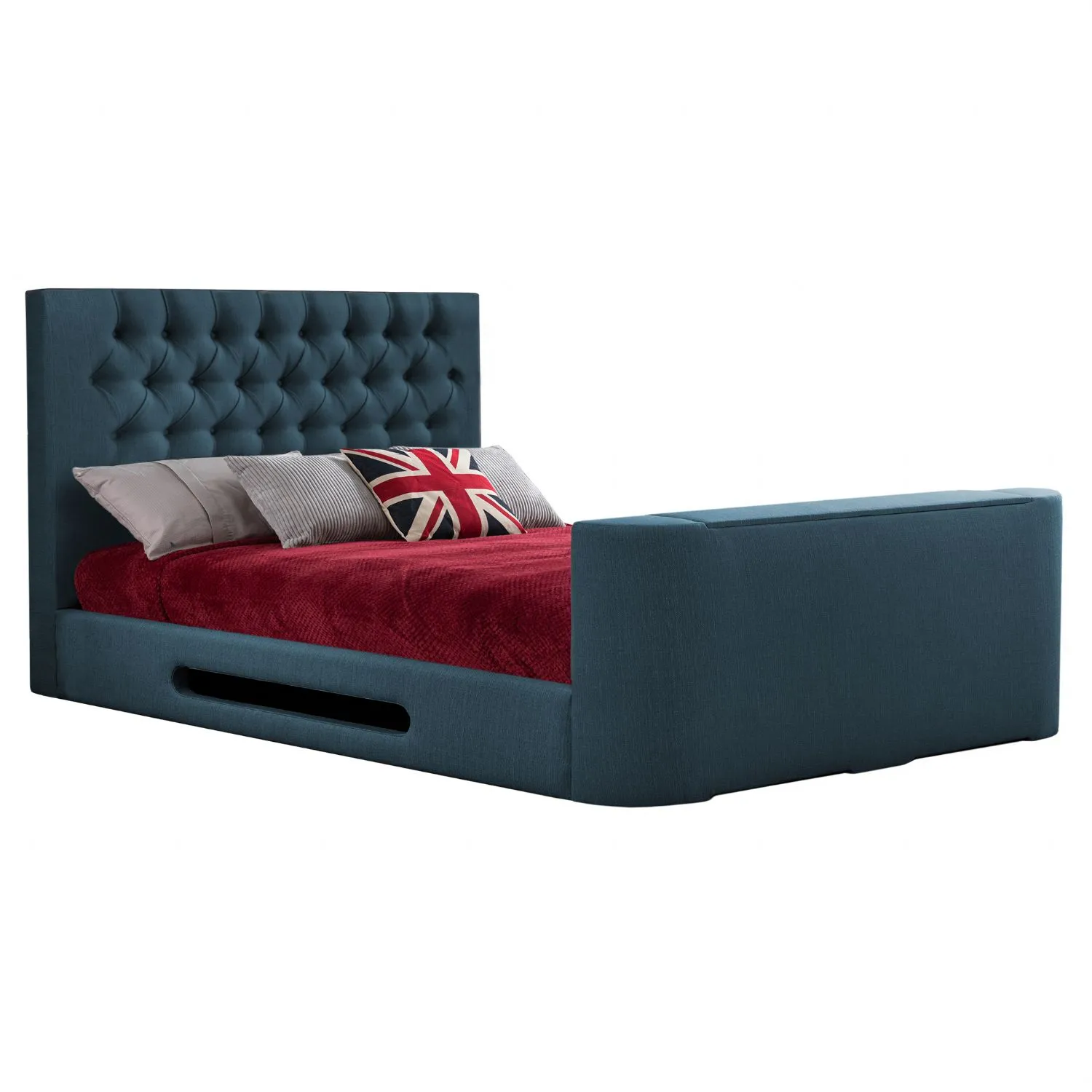 Deep Blue Loren Standard Super King Size TV Bed