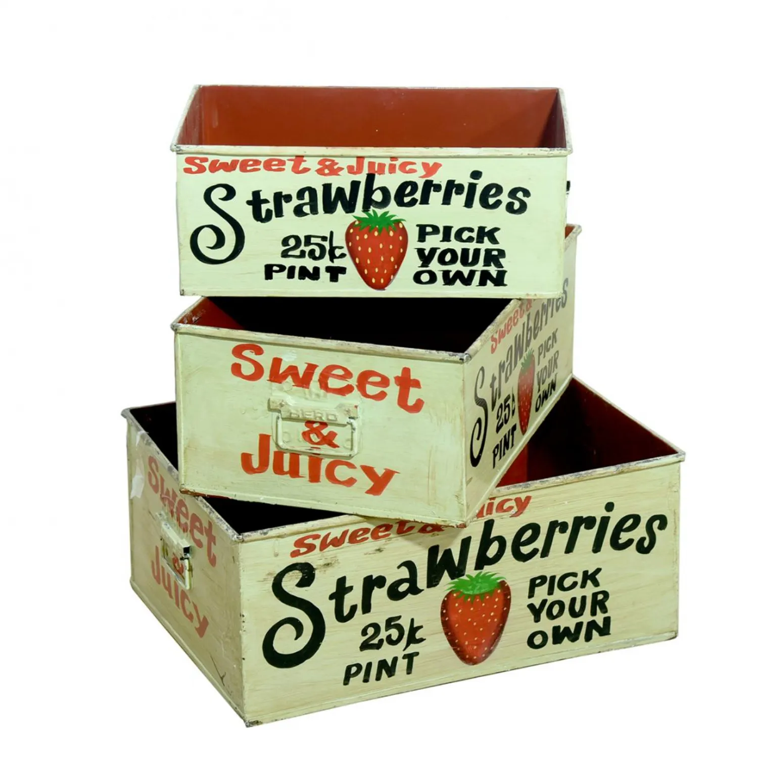 Set of 3 Metal Strawberry Trays