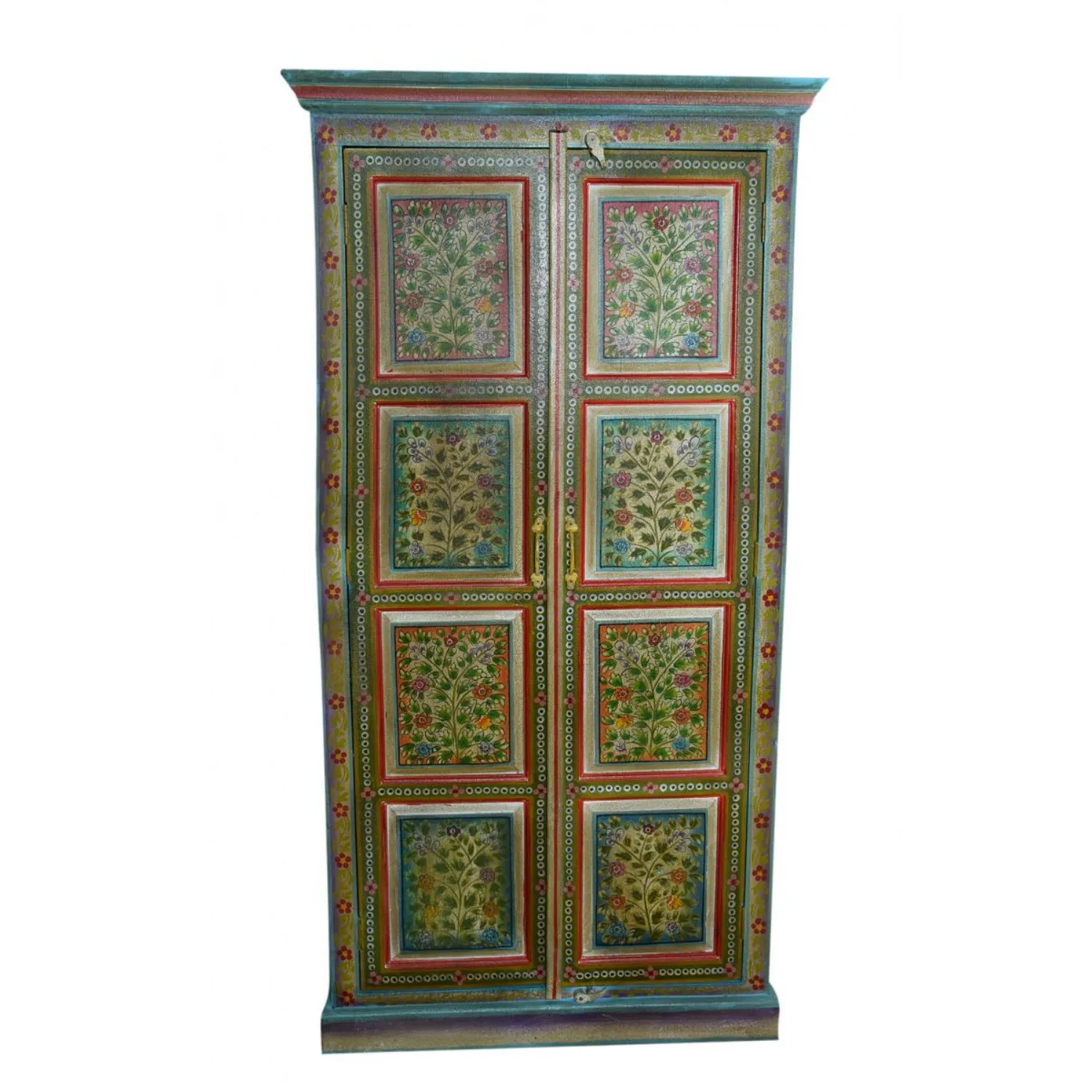 Hand Painted Tall 2 Door Cabinet