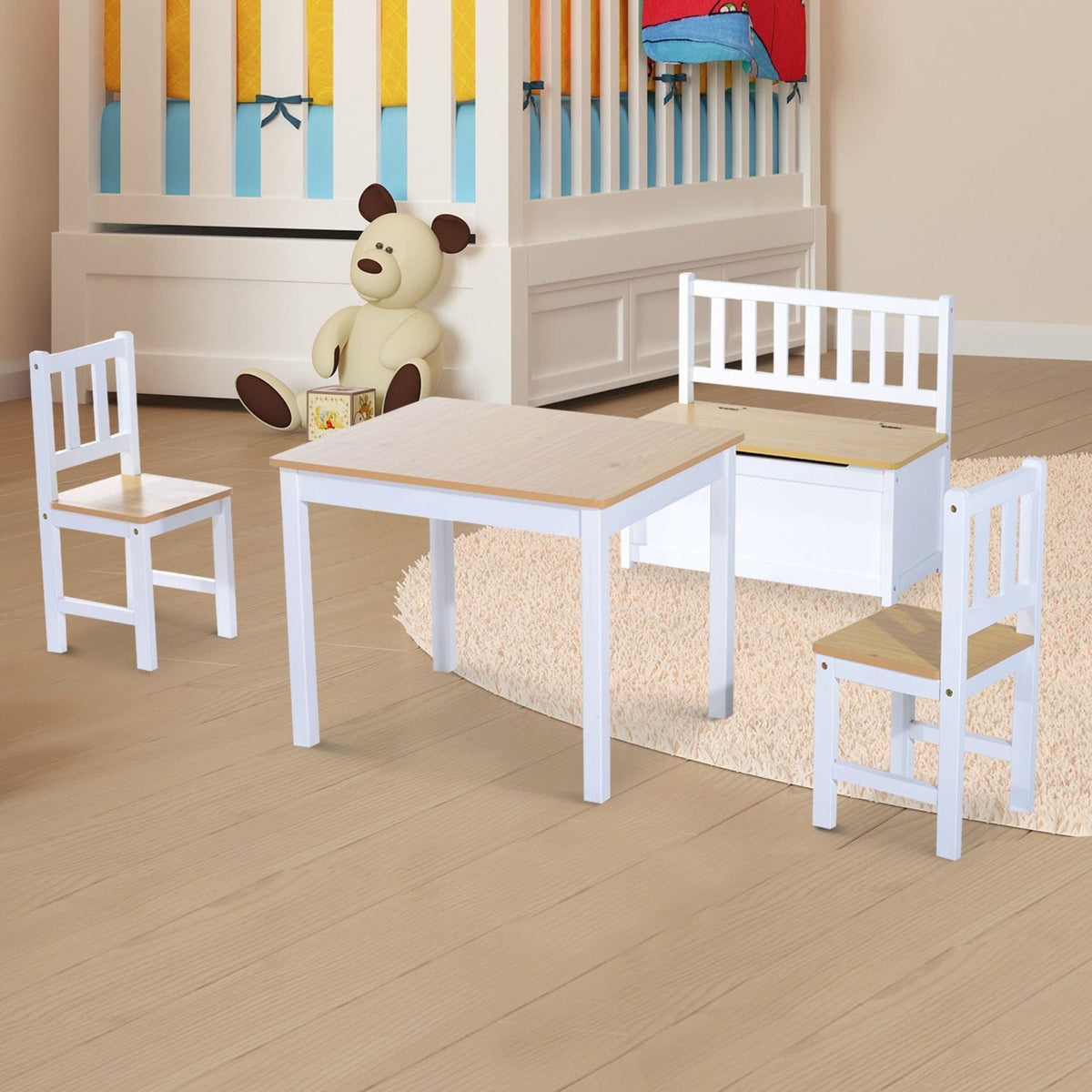 Oak Whisper Kids 4-Piece Wooden Furniture Set