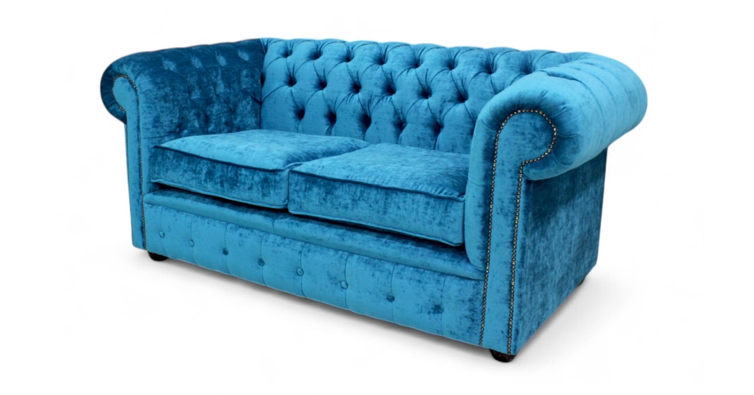 Chesterfield 2 Seater Settee Pastiche Teal Velvet Sofa Offer