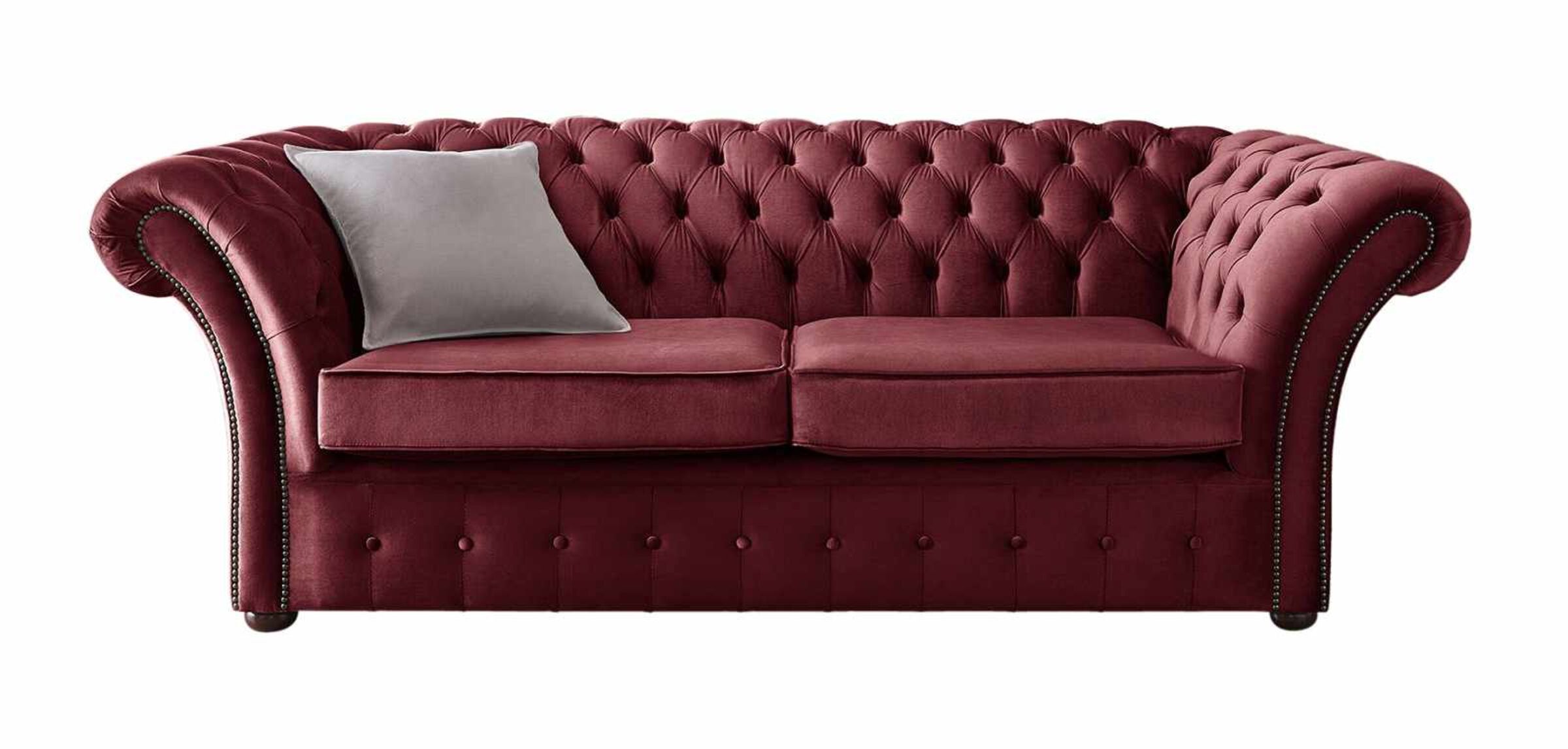 Chesterfield Balmoral 3 Seater Malta Red Velvet Fabric Sofa