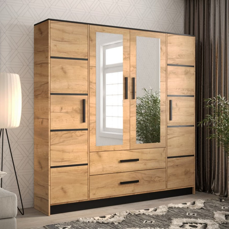 Malta Hinged Door Wardrobe 201cm