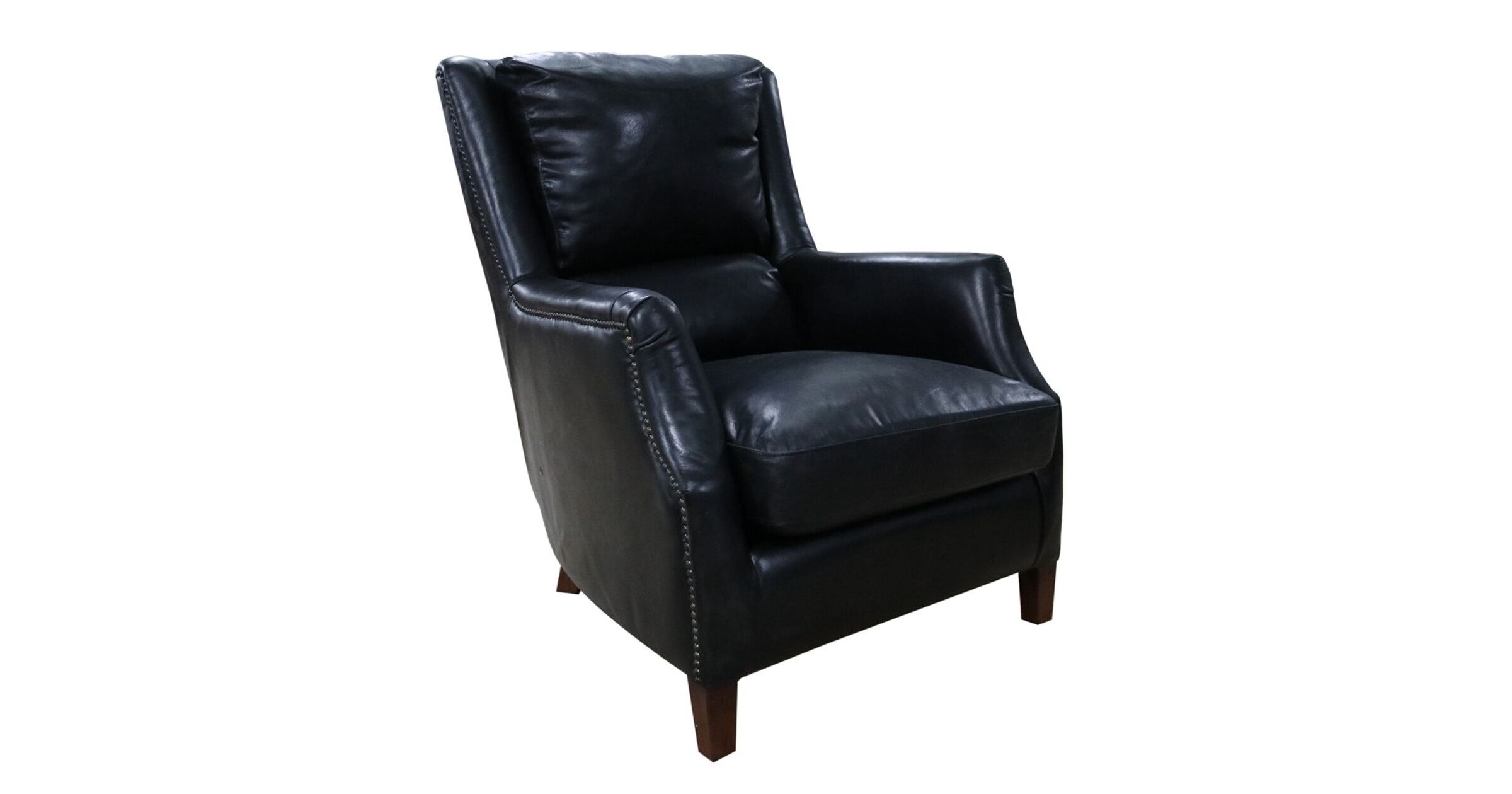 Crofter Vintage Black Distressed Leather High Back Chair