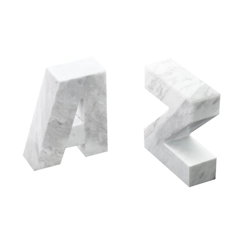 A-Z Bookend – White