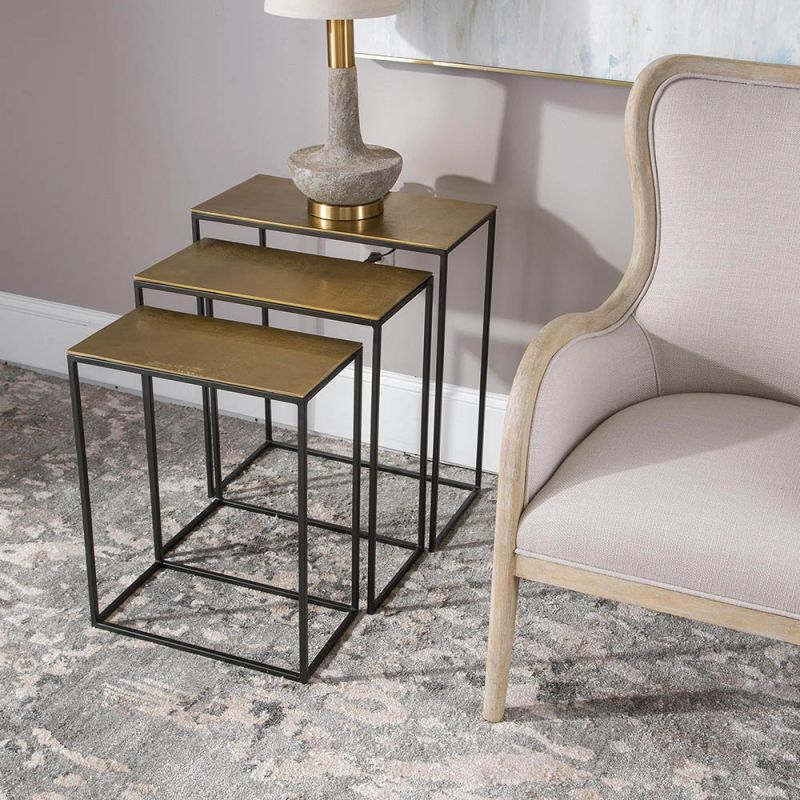 Coreene Gold Nesting Tables – Set of 3