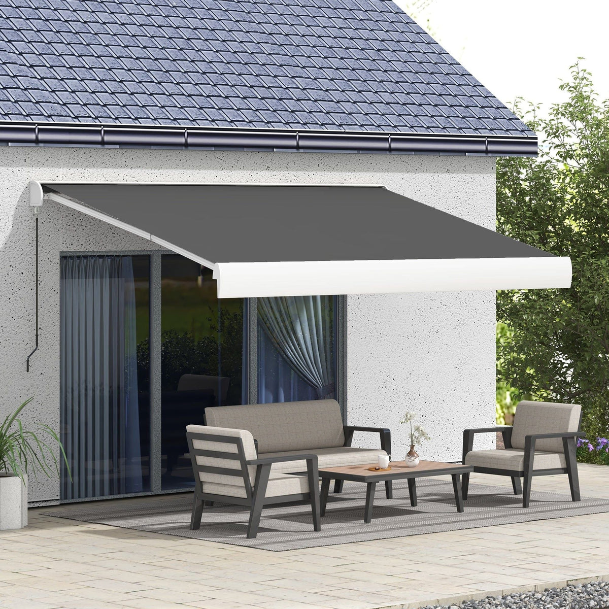 4x3m Eclipse Electric Retractable Awning with Remote – Outsunny