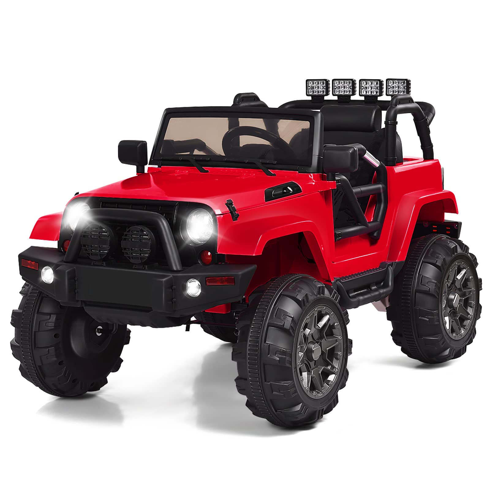 Kids ride on car, 12v battery powered electric truck with 2.4g remote control, led lights