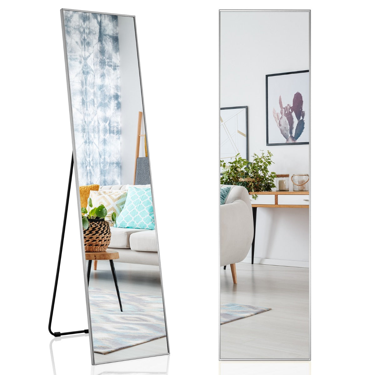 160 x 40cm Full Length Mirror with Shatter-proof Glass-Silver