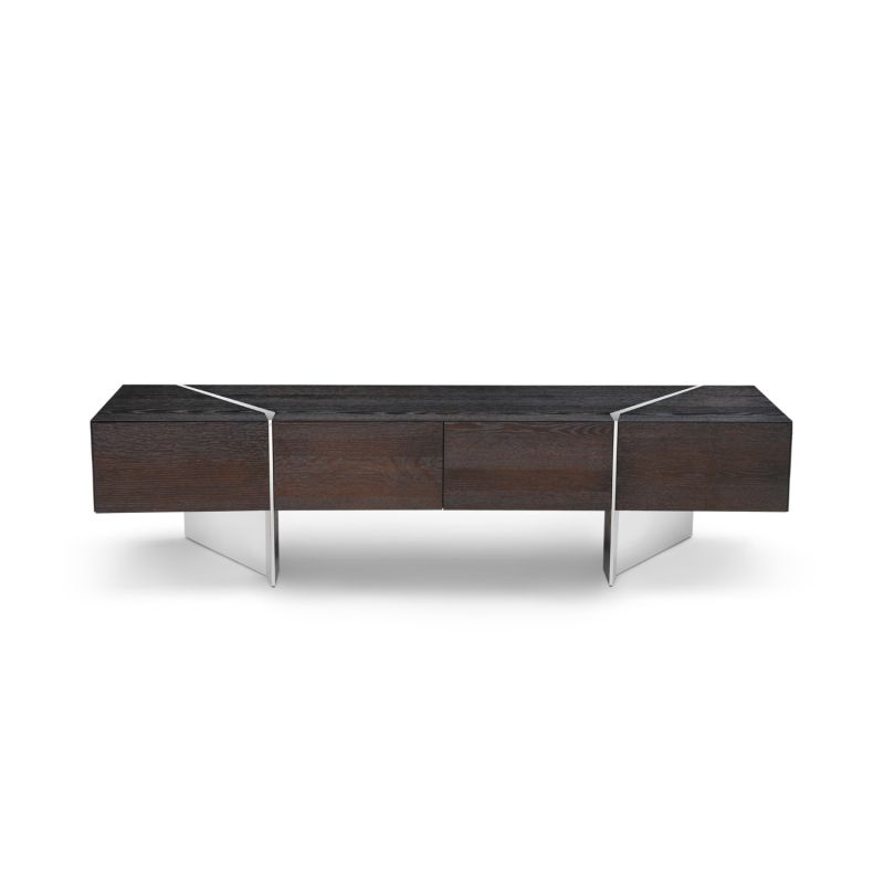 Nautilus TV Stand – Dark Fumed Oak