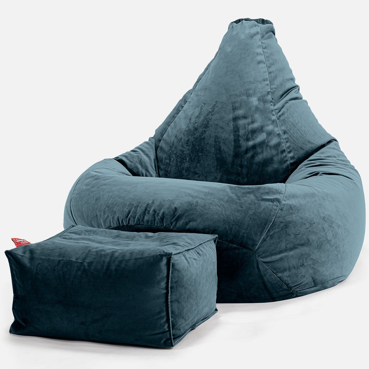 Highback Bean Bag Chair Velvet Teal