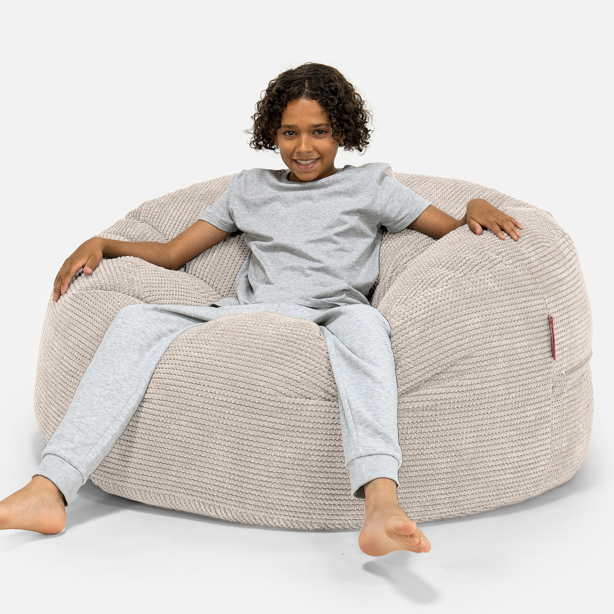 Ultra Comfy Kids Super Sized Bean Bag 6-14 yr Pom Pom Ivory