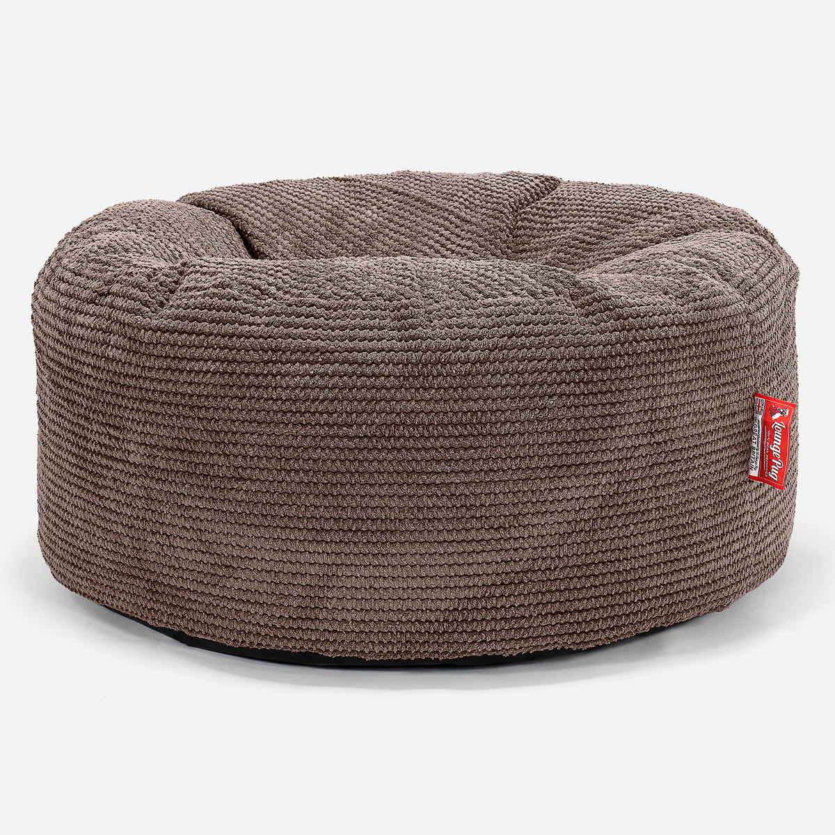 Large Round Pouffe Pom Pom Chocolate Brown