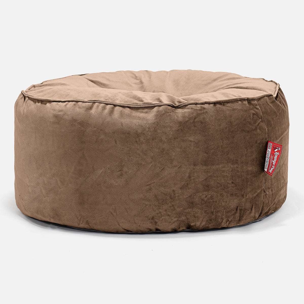 Large Round Pouffe Velvet Espresso