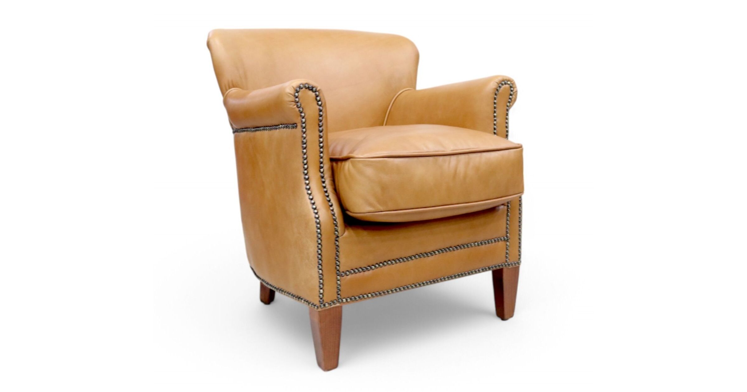 Professor Caramel Tan Vintage Nappa Real Leather Armchair