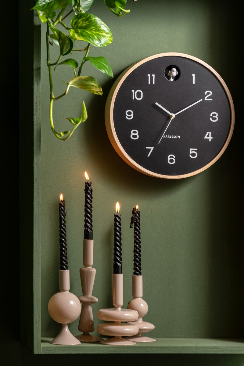 Wall Clock Natural Cuckoo – Black