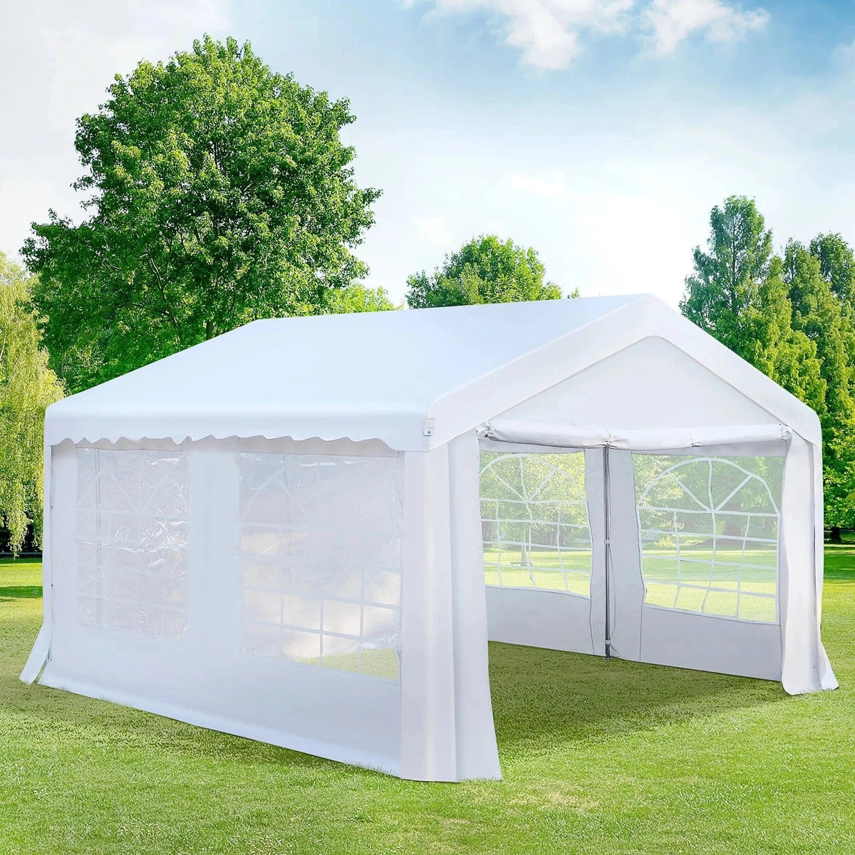 13 x 13 ft (4 x 4 m) Portable Party Tent with Sidewalls & Double Doors – Outsunny