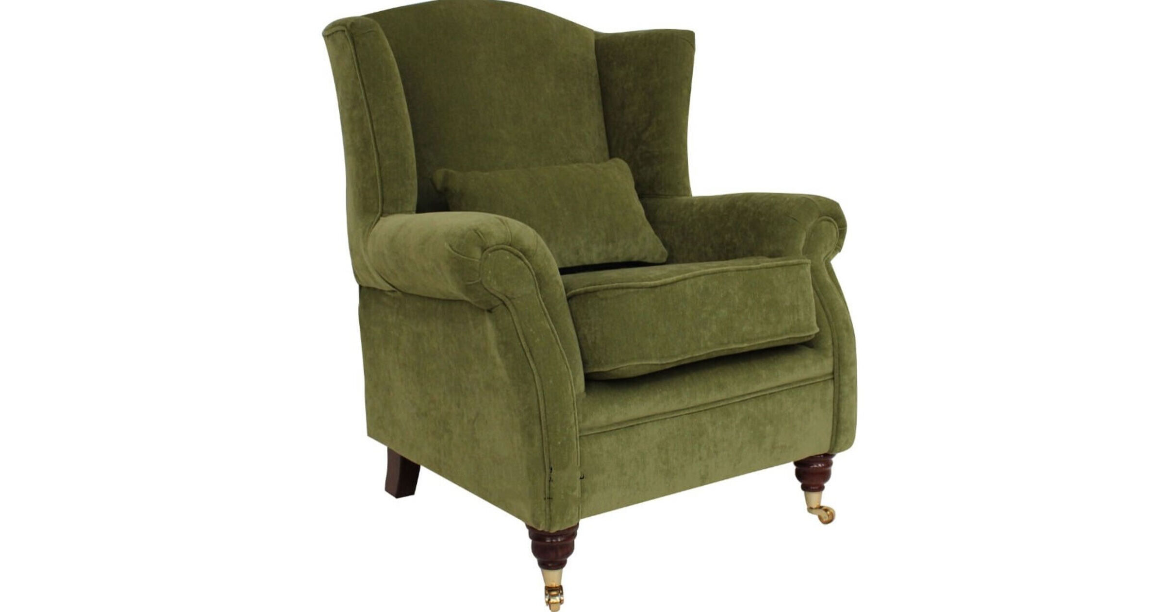 Wing Chair Fireside High Back Armchair Pimlico Sage Green Fabric