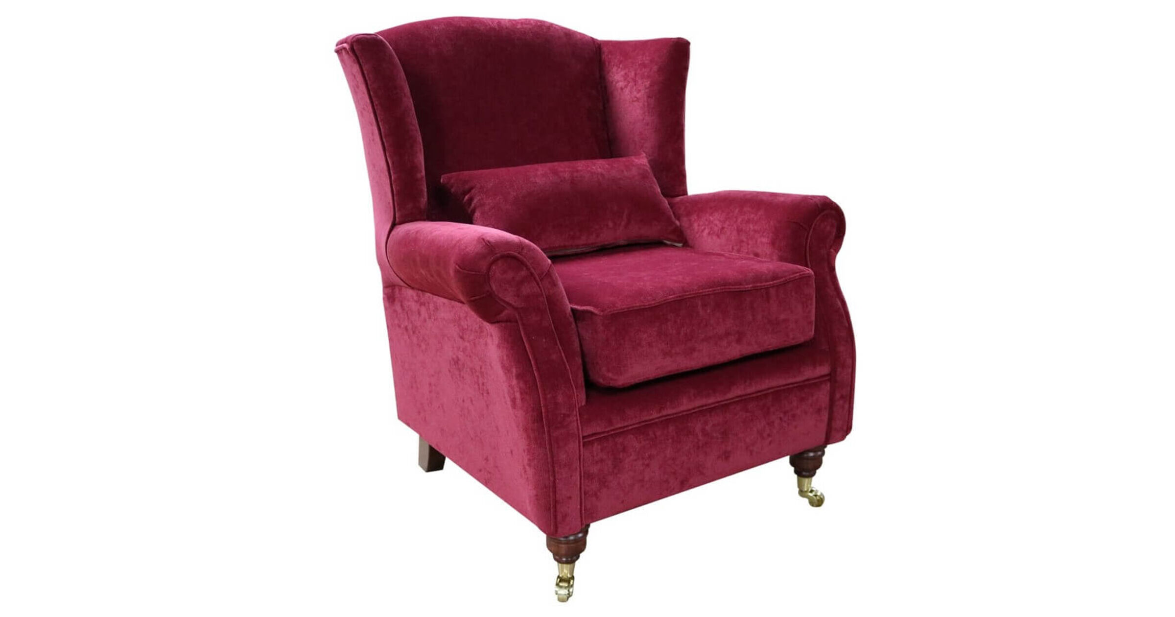 Wing Chair Fireside High Back Armchair Pimlico Wine Fabric